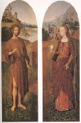 Hans Memling John the Baptist and st mary magdalen wings of a triptych (mk05) oil painting picture wholesale
